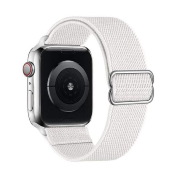 NEW[BAND] Nylon Adjustable WHITE Strap For Apple Watch - Picture 1 of 4